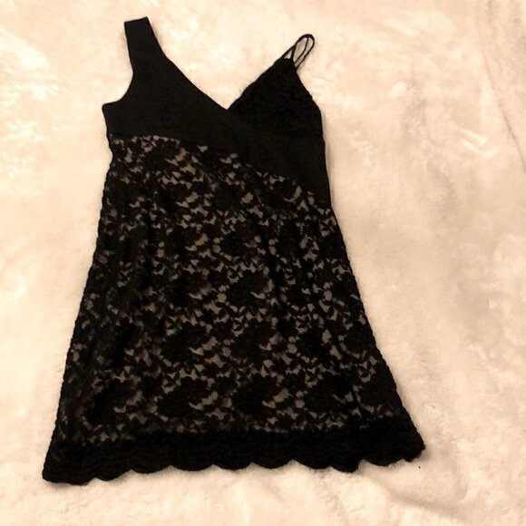 Free People Lower East Side Lace Contrast Mini Dress Size Small - Picture 2 of 14